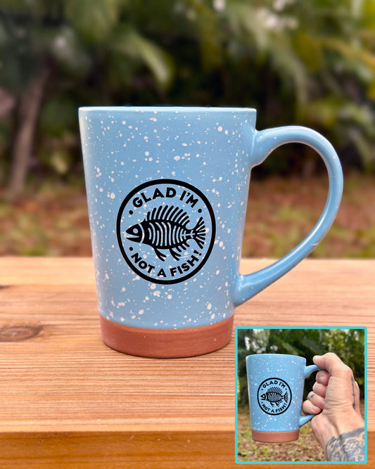 14 OZ. Ceramic Speckled Glaze Coffee Mug - Sky Blue