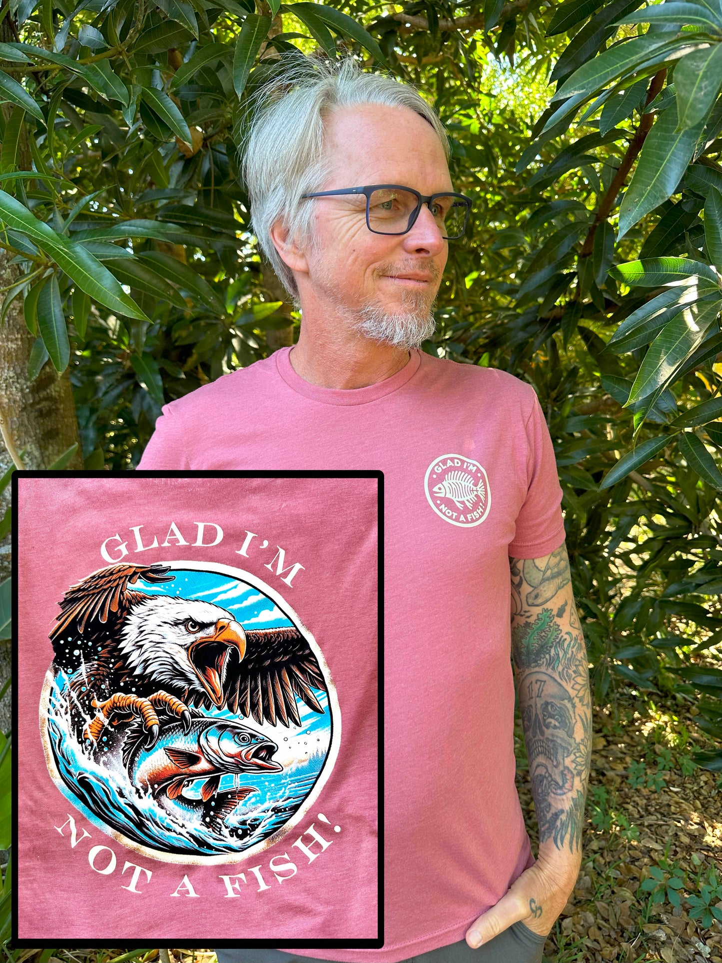 Eagle Short Sleeve Comfy Glad I'm Not A Fish Tee